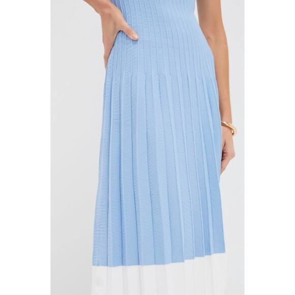 STAUD Clear Blue and White Ellison Dress Size M NWOT Retail $295 - Picture 4 of 5